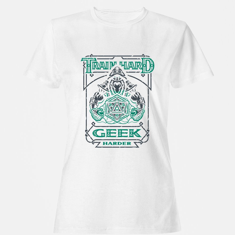 Train Hard, Geek Harder - White - 16