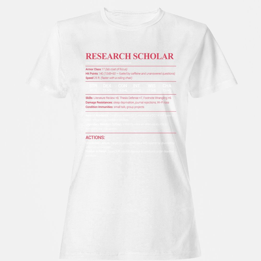 Research Scholar Women's T-Shirt - White - 16