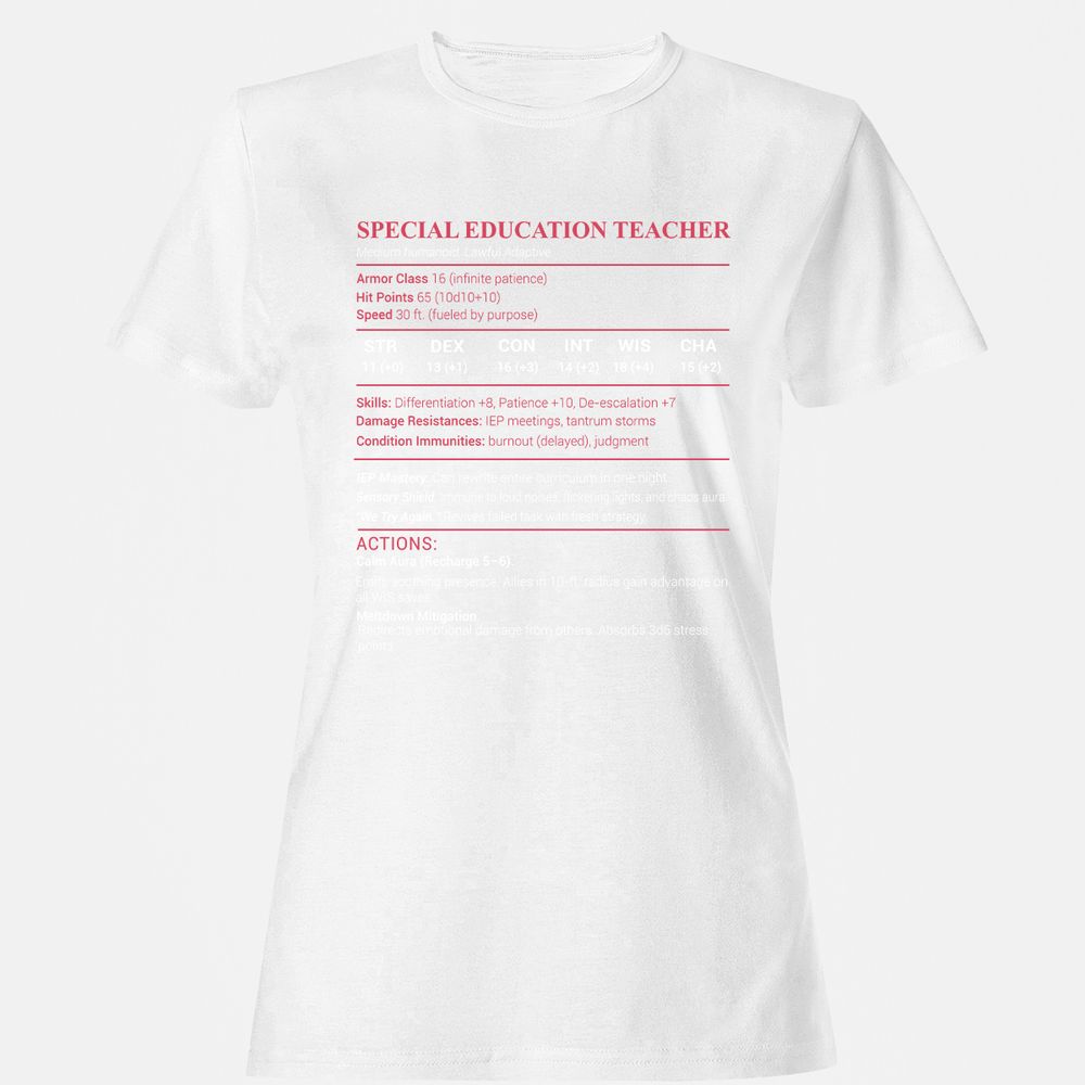 Special Edu Stats Women's T-Shirt - White - 16