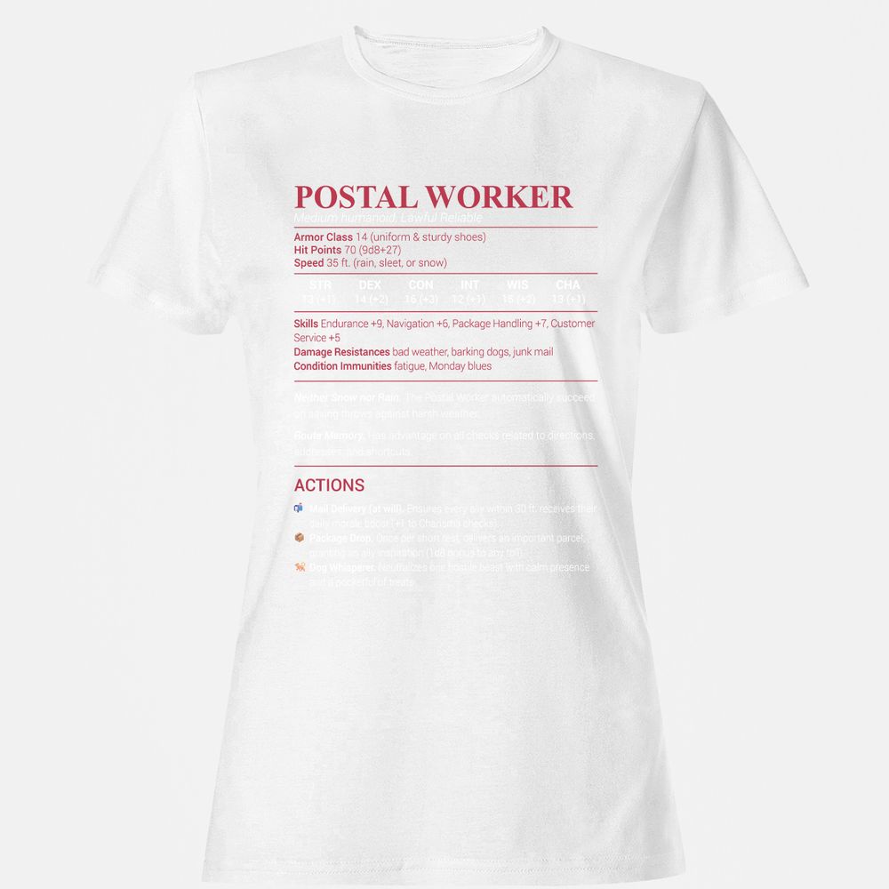 Postal Worker Women's T-Shirt - White - 16