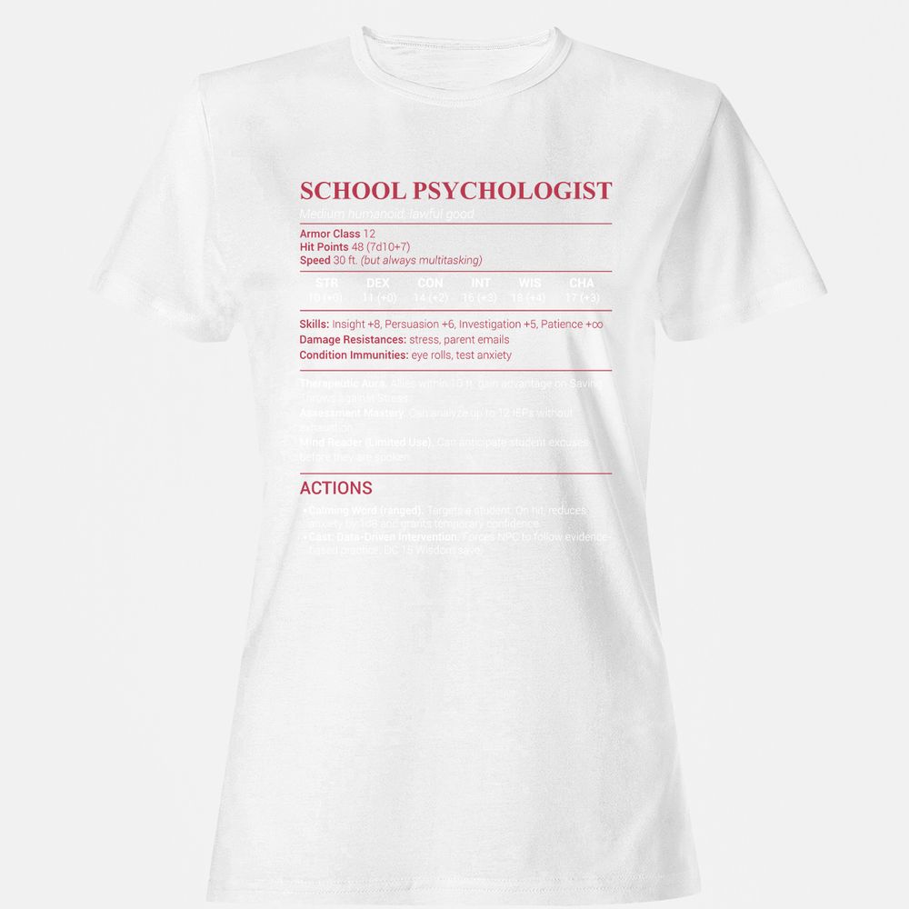 School Psychologist Women's T-Shirt - White - 16