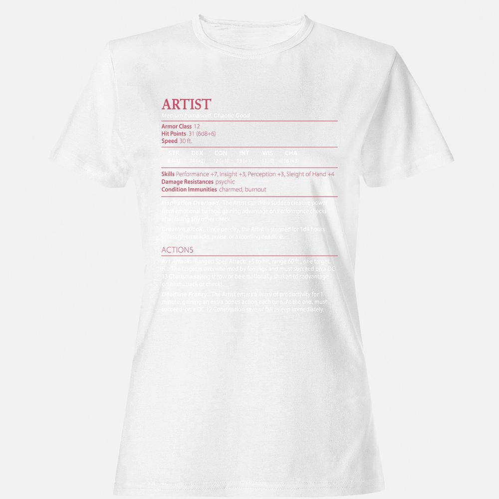 Artist Stats Women's T-Shirt - White - 16