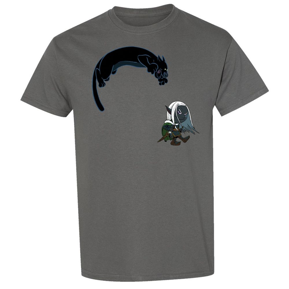 Drizzt and Guenhwyvar Classic Unisex T-Shirt - Charcoal - 17