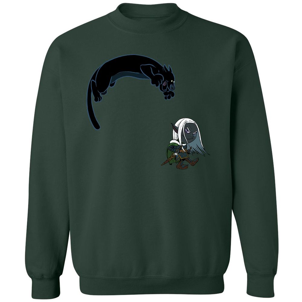 Drizzt and Guenhwyvar Classic Unisex Sweatshirt - Forest Green - 17