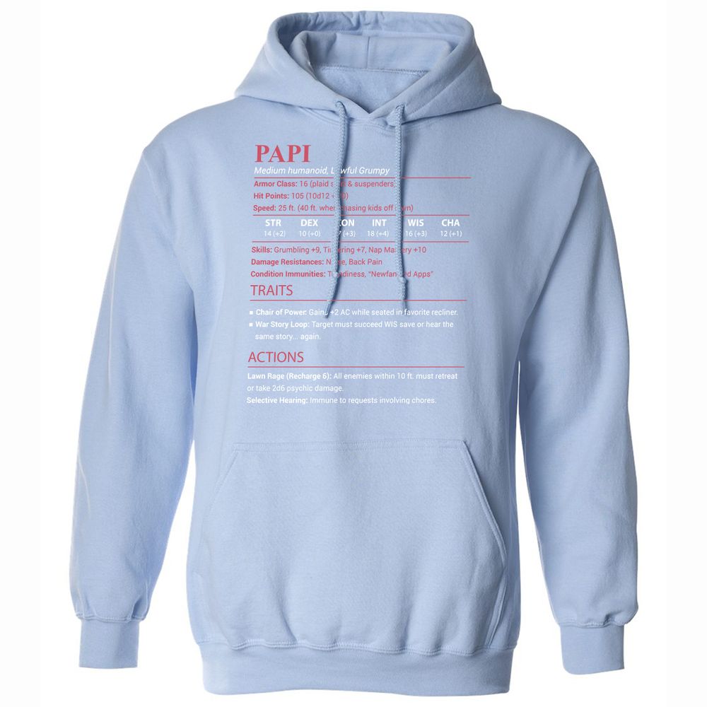 Papi Stats Classic Unisex Hoodie - Light Blue - 17