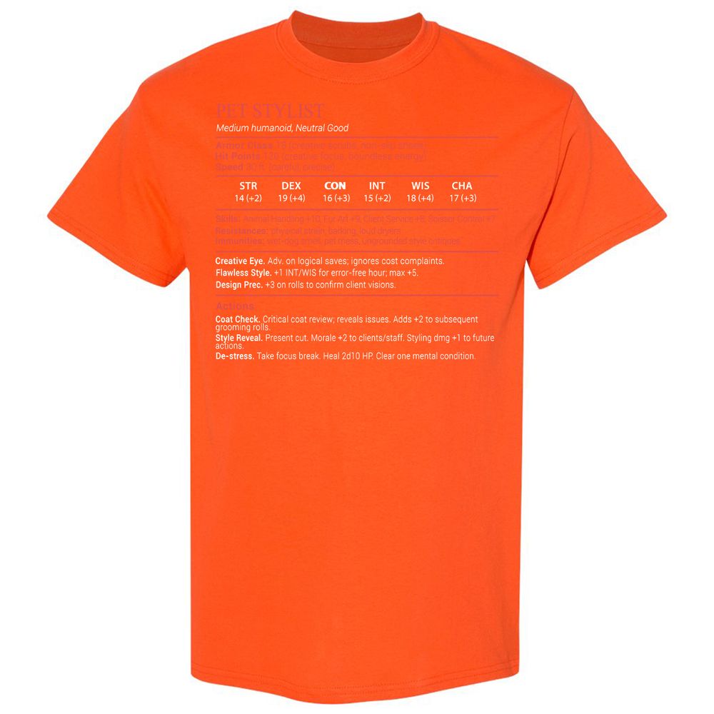 Pet Stylist Stats Block - Orange - 17