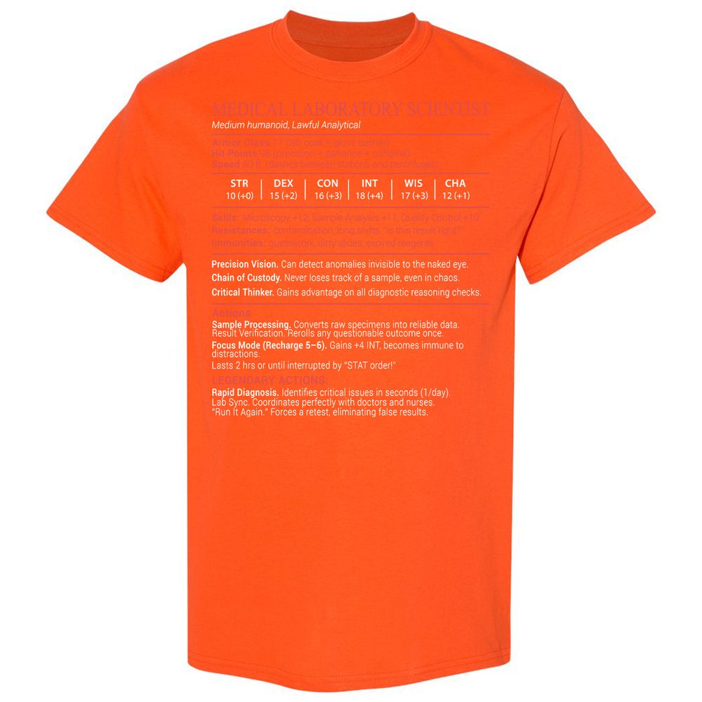 Medical Laboratory Scientist Stats Block - Orange - 17