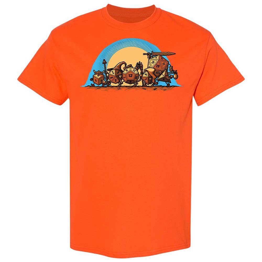 The Fellowship Of The Dice Classic Unisex T-Shirt - Orange - 17