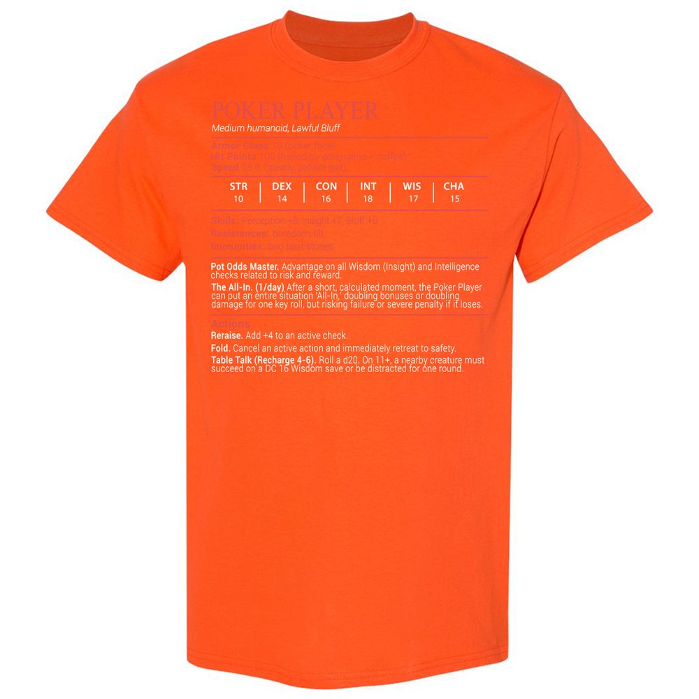 Poker Player Stats Block - Orange - 17