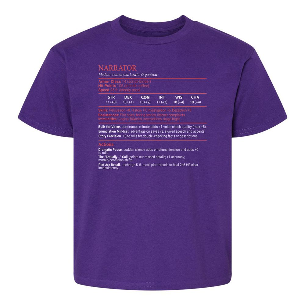 Narrator Stats Block - Purple - 17