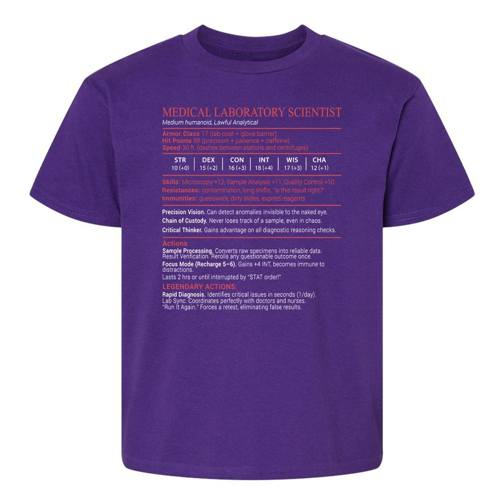 Medical Laboratory Scientist Stats Block - Purple - 17
