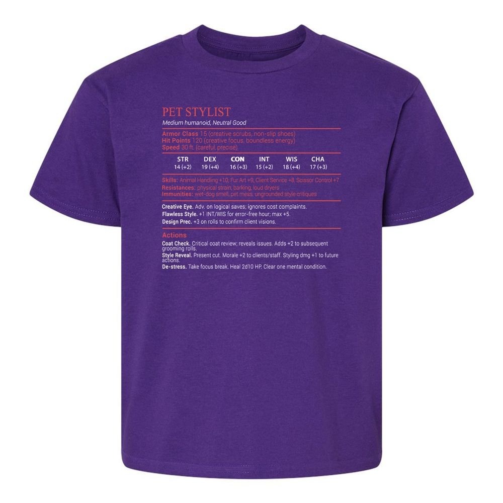Pet Stylist Stats Block - Purple - 17