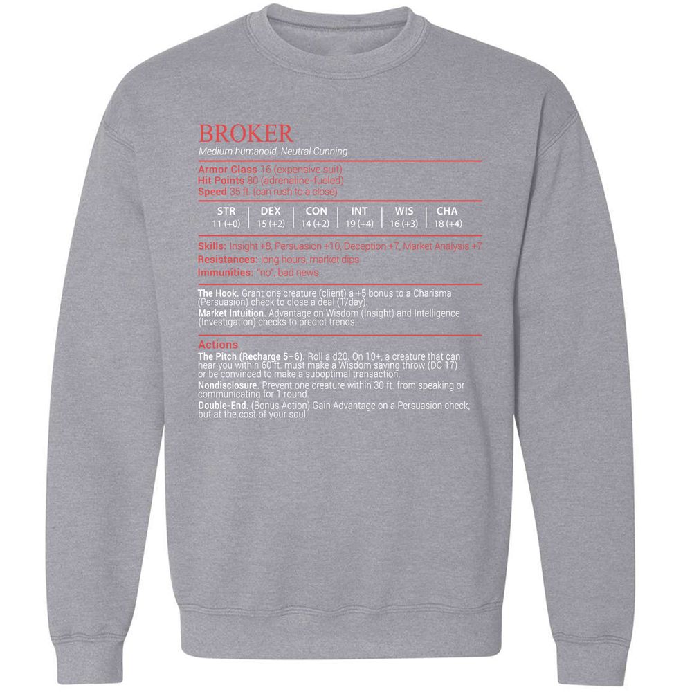 Broker Stats Block - Sport Grey - 17