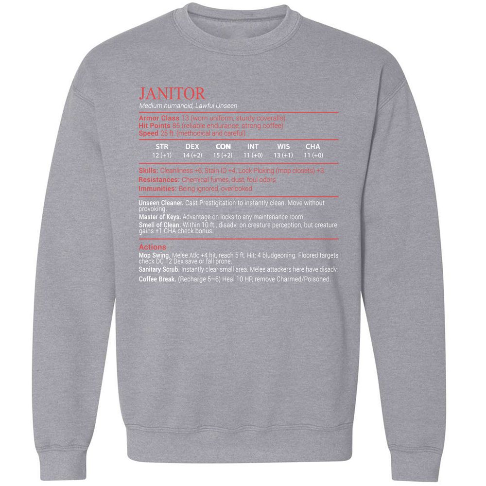 Janitor Stats Block - Sport Grey - 17