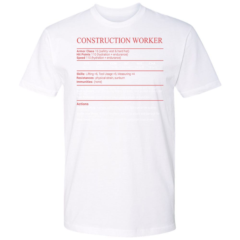 Construction Worker Stats Block - White - 17