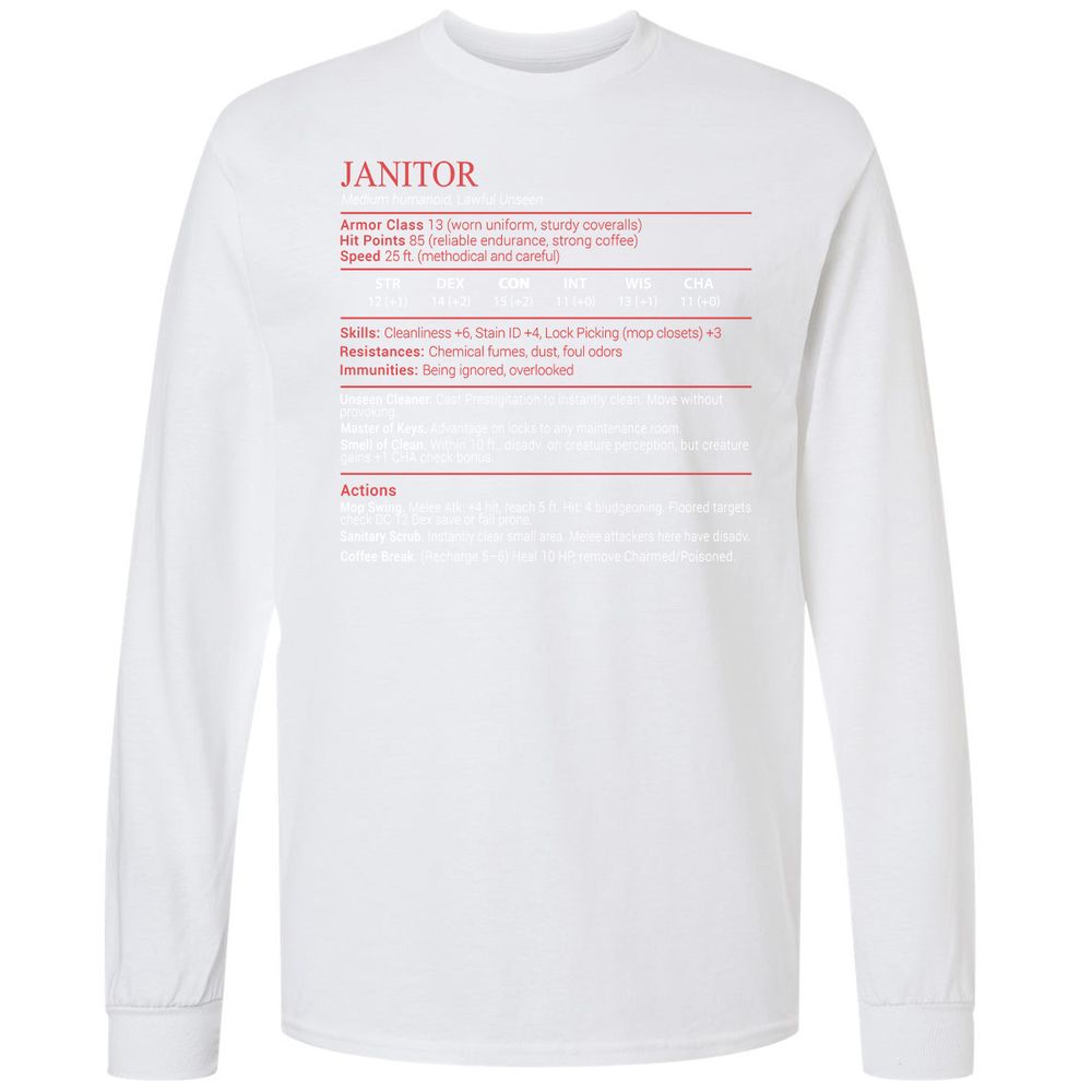 Janitor Stats Block - White - 17