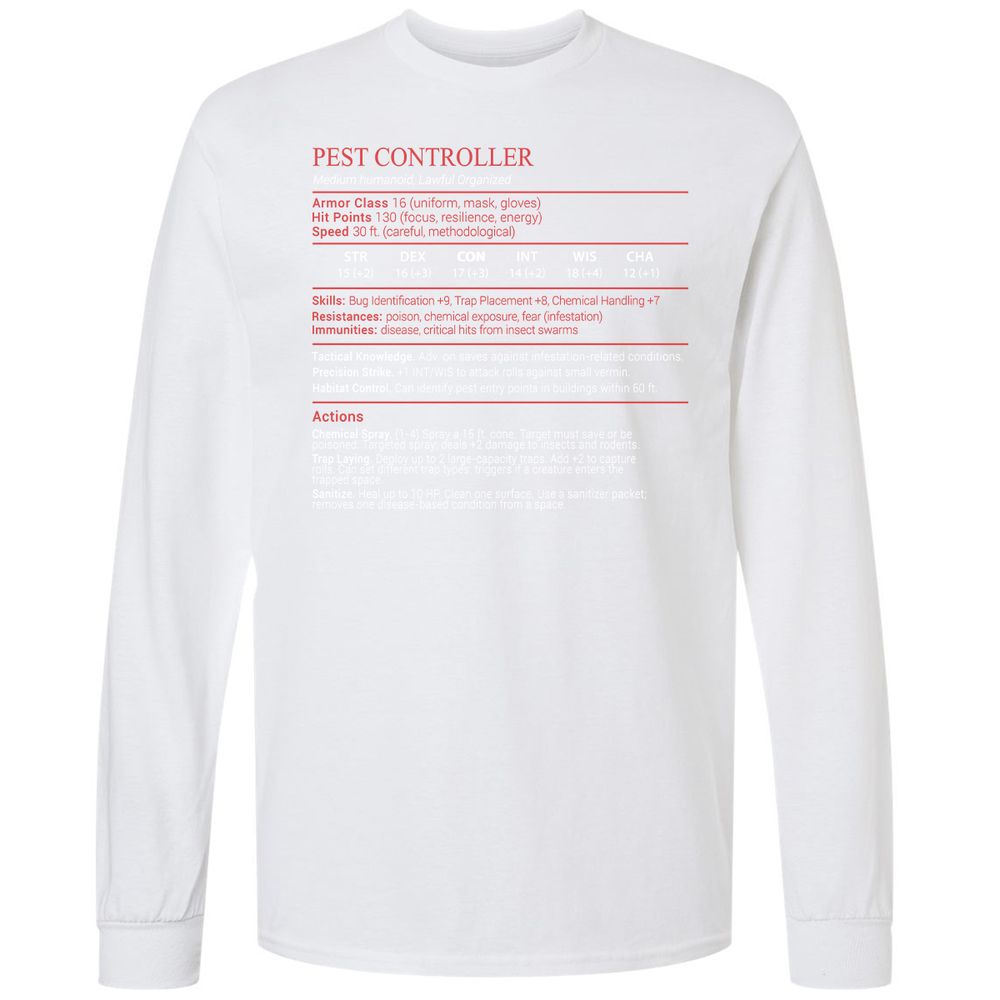 Pest Controller Stats Block - White - 17