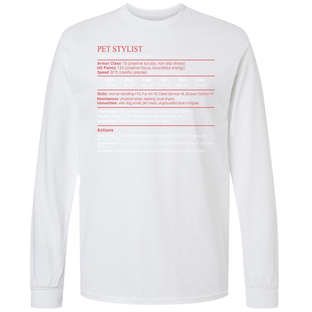Pet Stylist Stats Block - White - 17