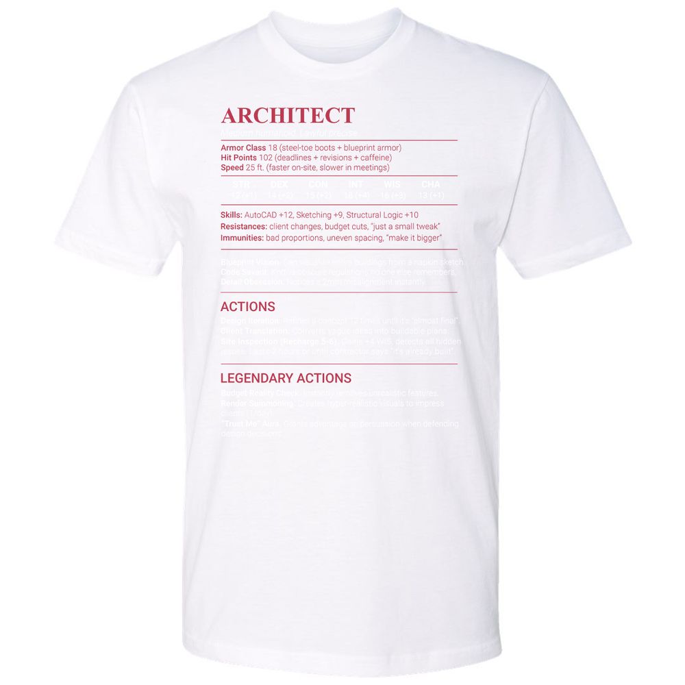 Architect Stats Premium Unisex T-Shirt - White - 17