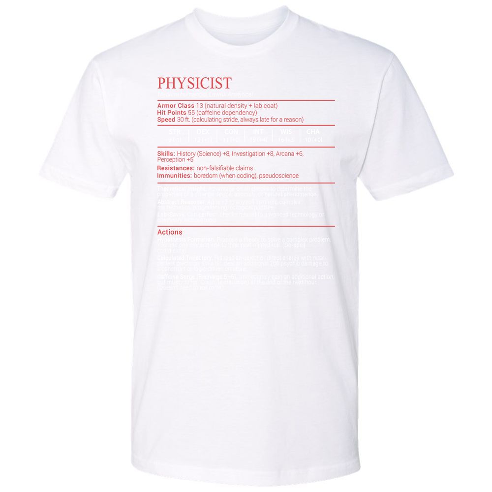 Physicist Stats Block - White - 17