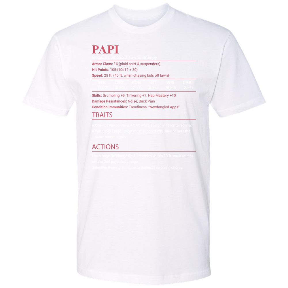 Papi Stats Premium Unisex T-Shirt - White - 17