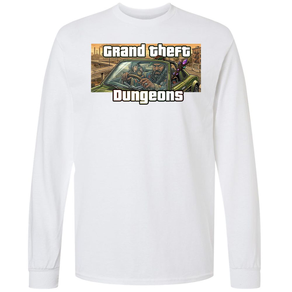 Grand Theft Dungeons Long Sleeve T-Shirt - White - 17