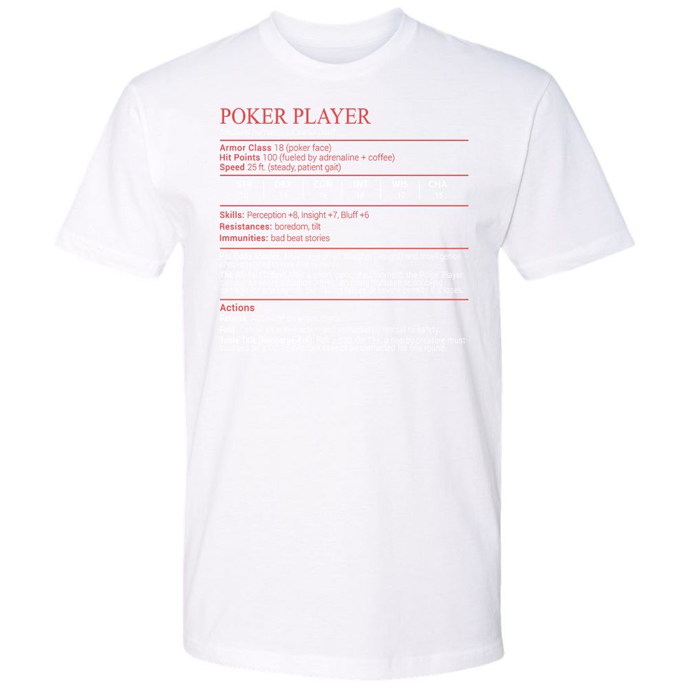 Poker Player Stats Block - White - 17