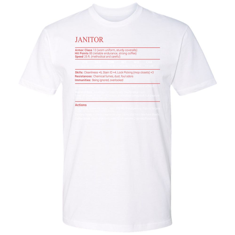 Janitor Stats Block - White - 17