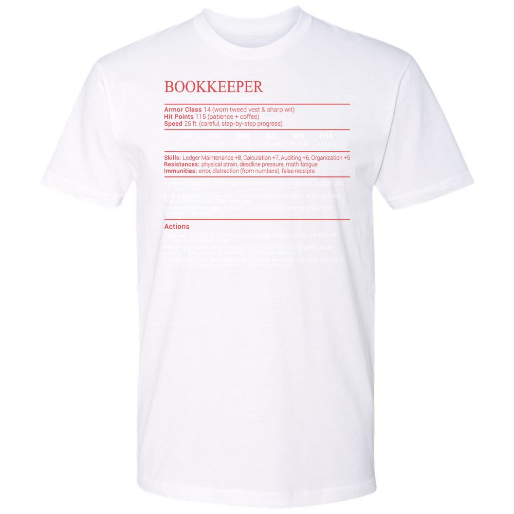 Bookkeepper Stats Block - White - 17