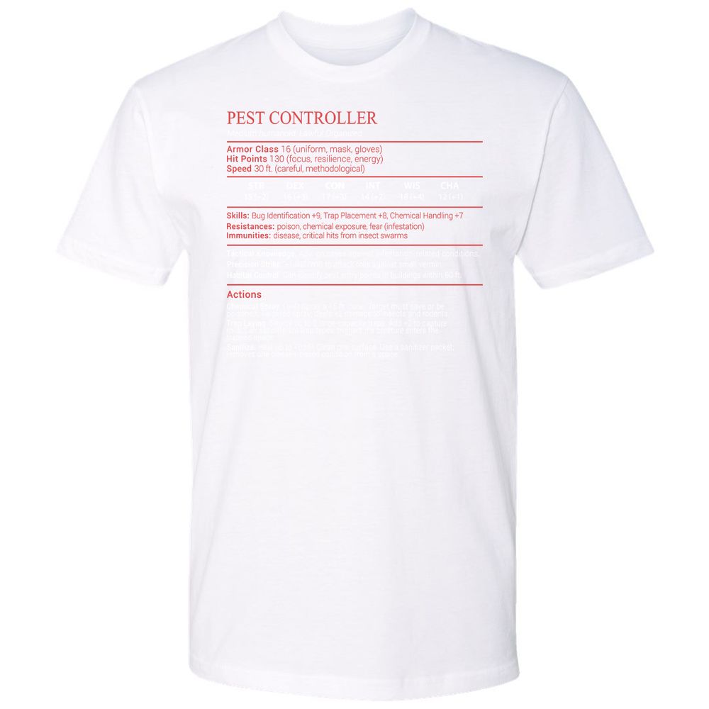 Pest Controller Stats Block - White - 17