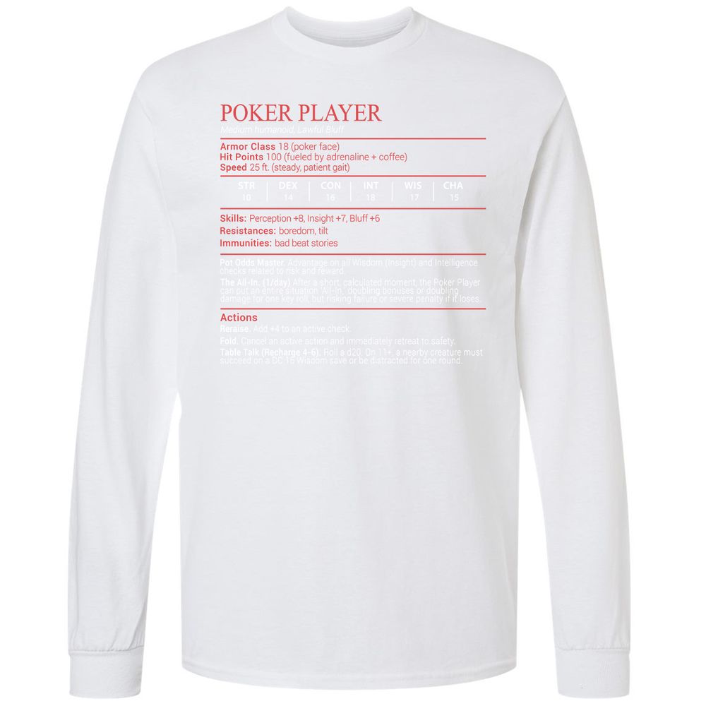 Poker Player Stats Block - White - 17