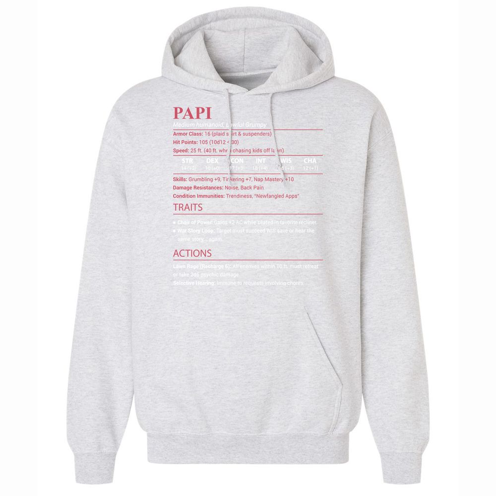 Papi Stats Classic Unisex Hoodie - Ash - 18