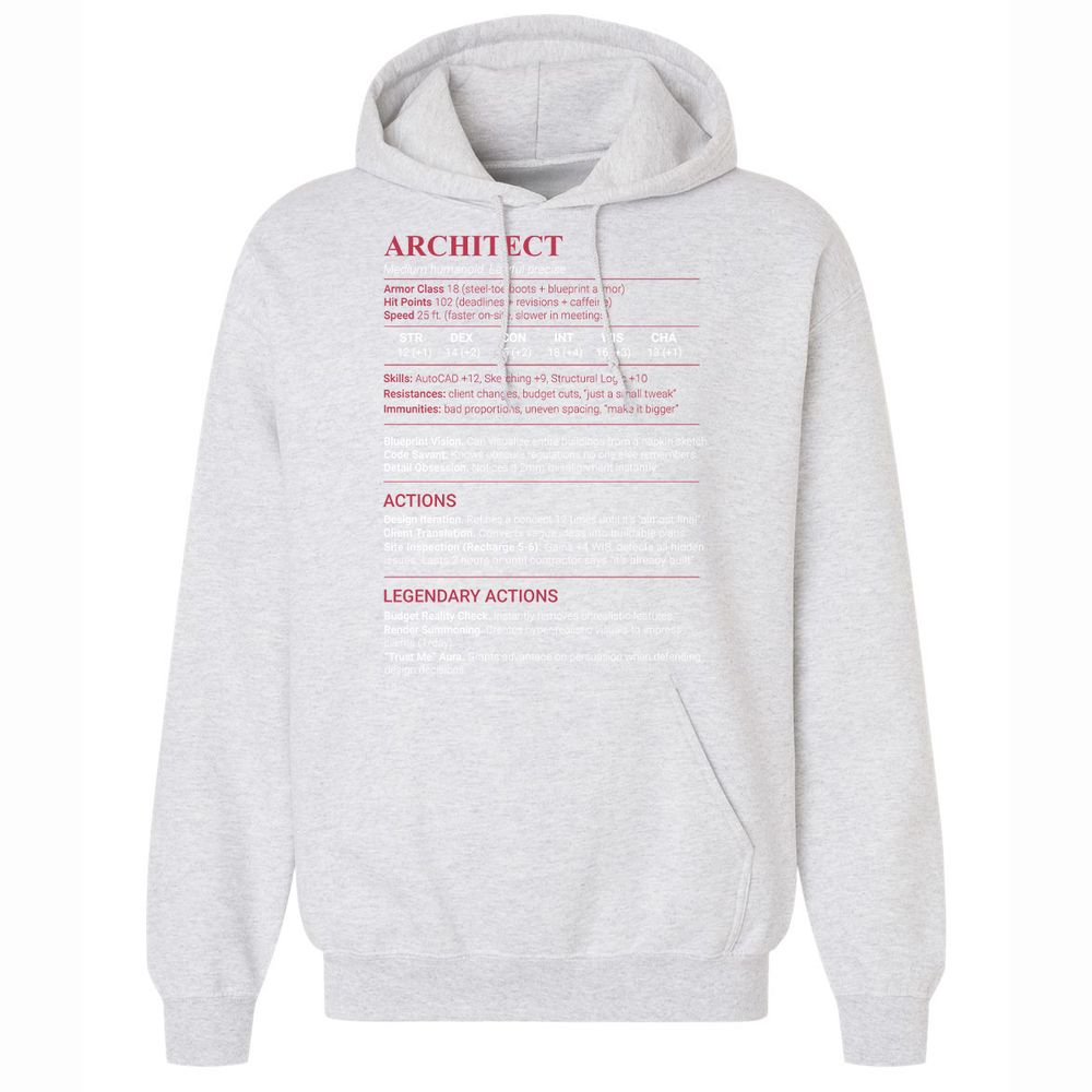 Architect Stats Classic Unisex Hoodie - Ash - 18