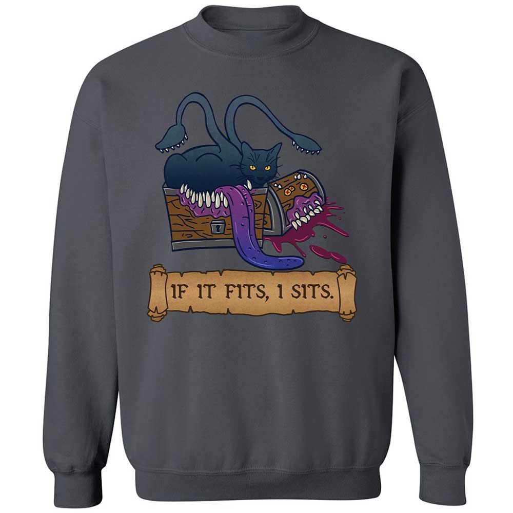 If It Fits I Sits Classic Unisex Sweatshirt - Charcoal - 18