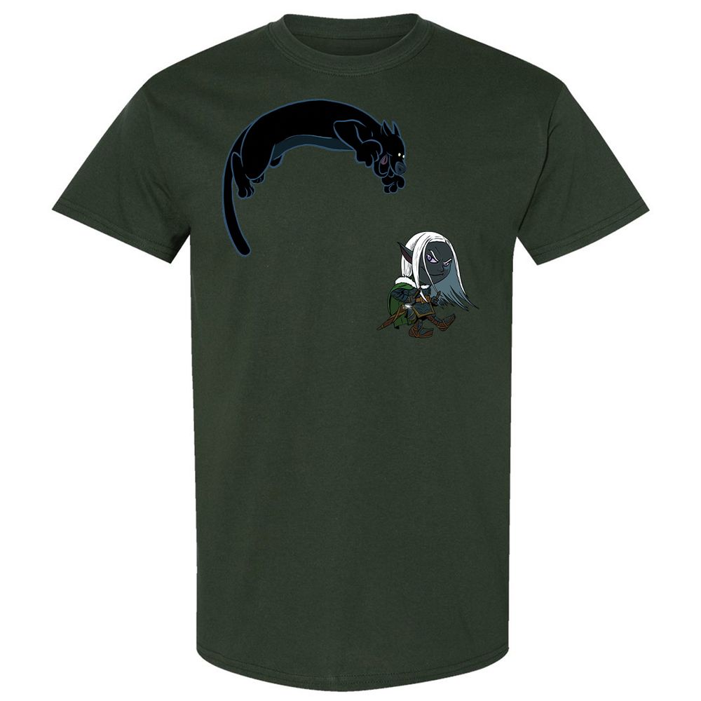Drizzt and Guenhwyvar Classic Unisex T-Shirt - Forest Green - 18