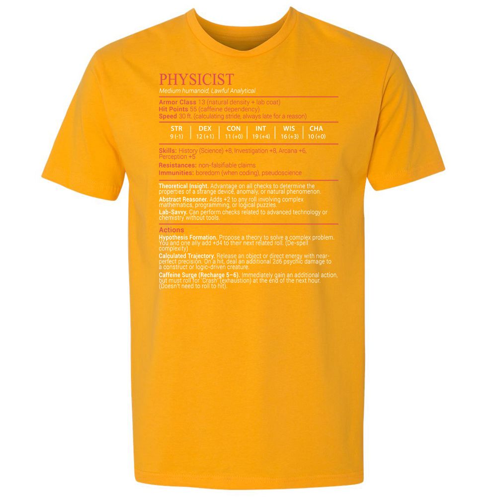 Physicist Stats Block - Gold - 18