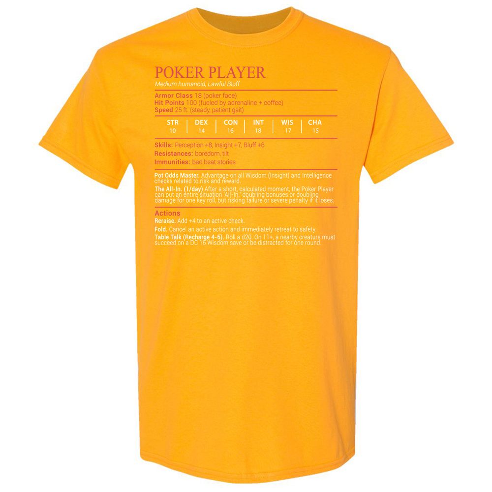 Poker Player Stats Block - Gold - 18