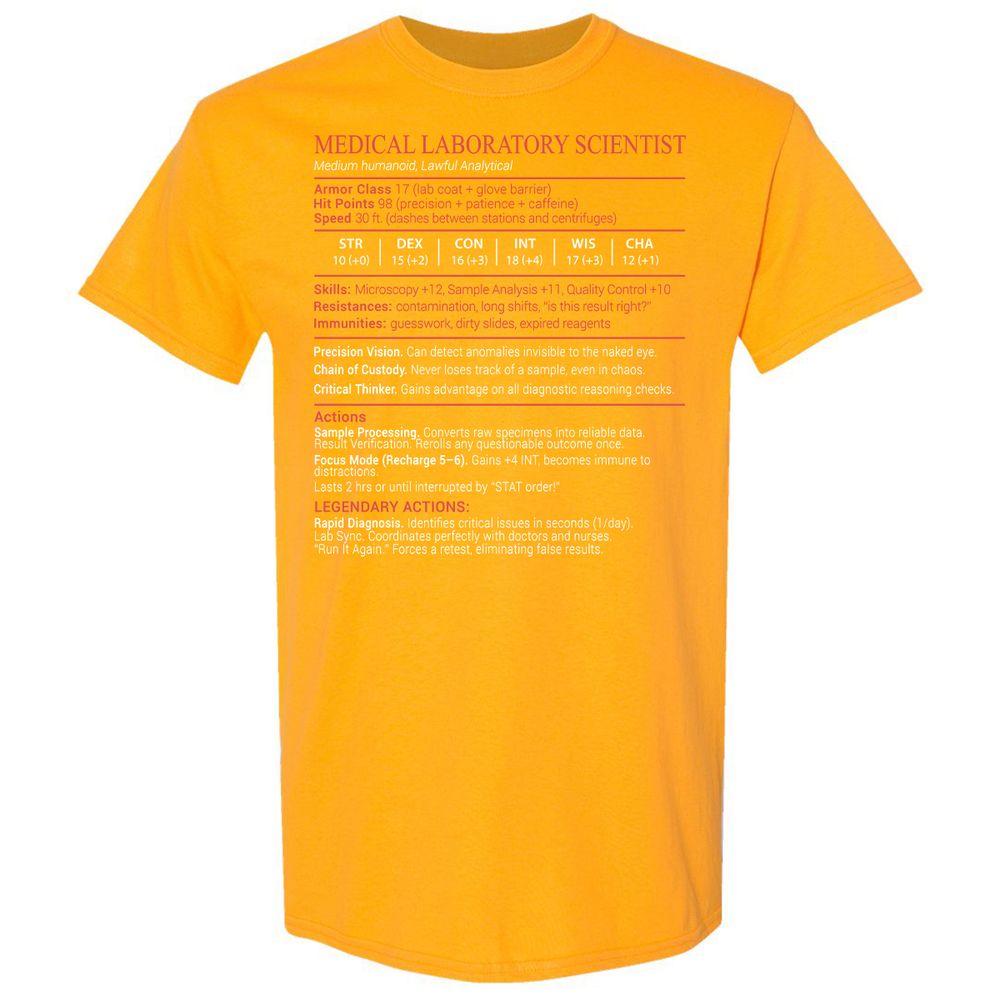 Medical Laboratory Scientist Stats Block - Gold - 18