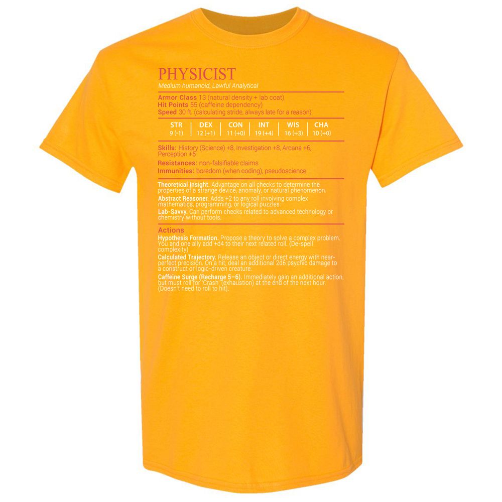 Physicist Stats Block - Gold - 18