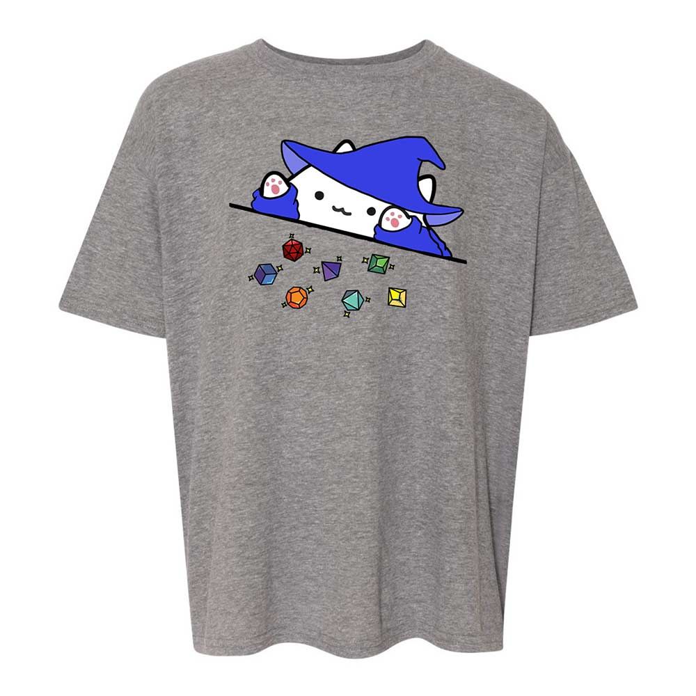 Cat Throws Dices Kids T-Shirt - Graphite Heather - 18