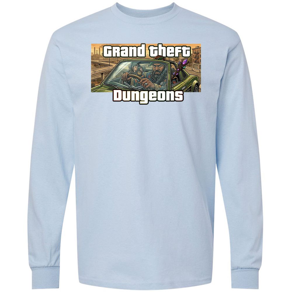 Grand Theft Dungeons Long Sleeve T-Shirt - Light Blue - 18