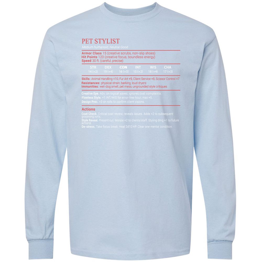 Pet Stylist Stats Block - Light Blue - 18