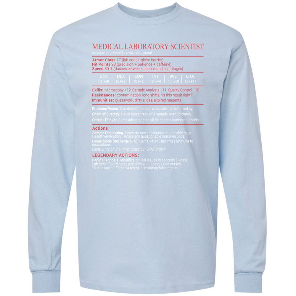 Medical Laboratory Scientist Stats Block - Light Blue - 18