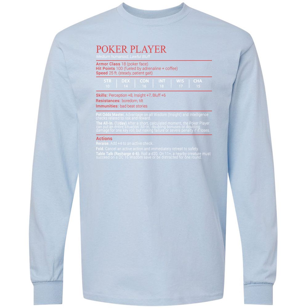 Poker Player Stats Block - Light Blue - 18