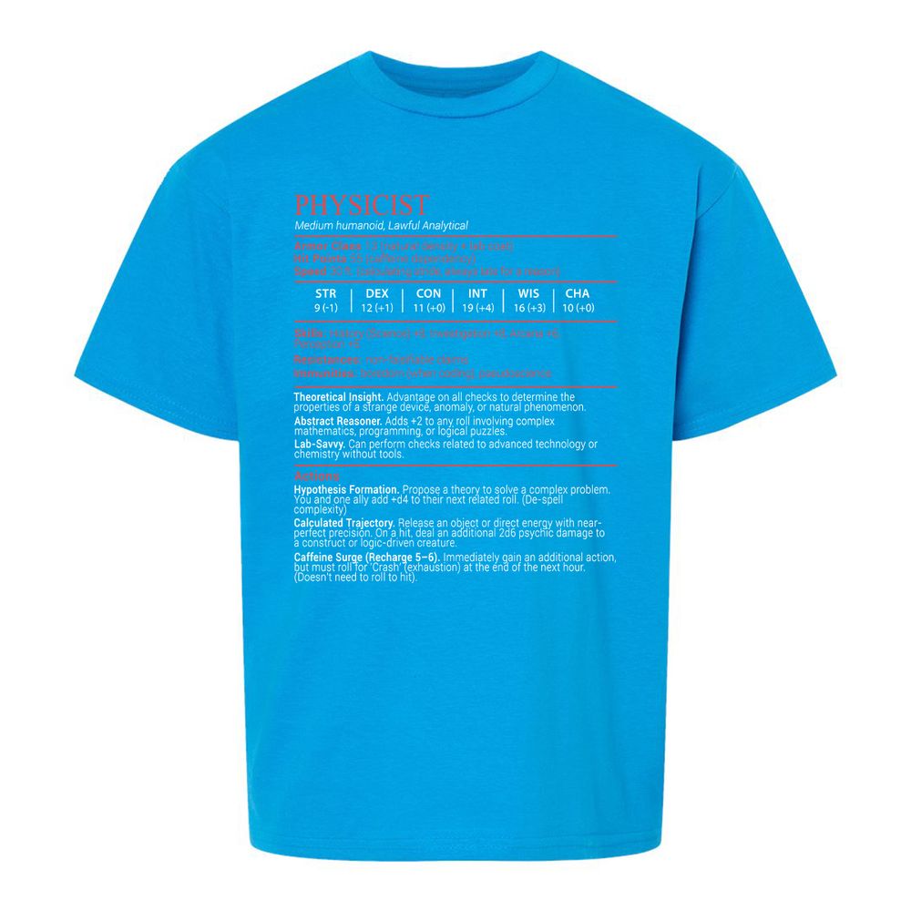 Physicist Stats Block - Sapphire - 18