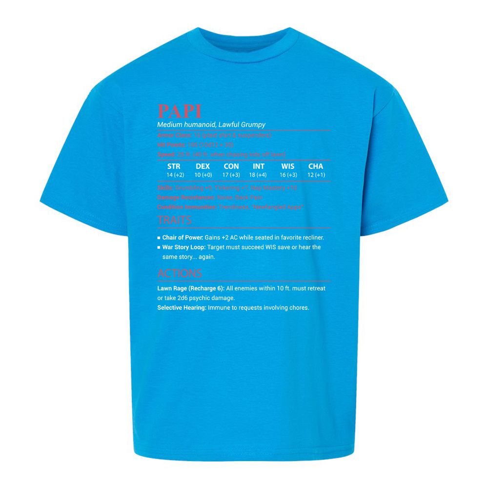Papi Stats Kids T-Shirt - Sapphire - 18