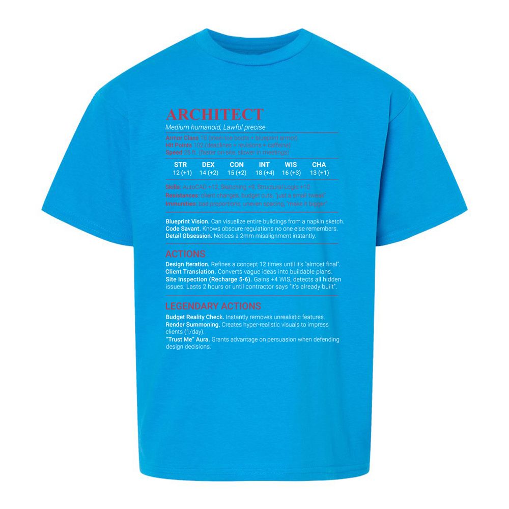 Architect Stats Kids T-Shirt - Sapphire - 18