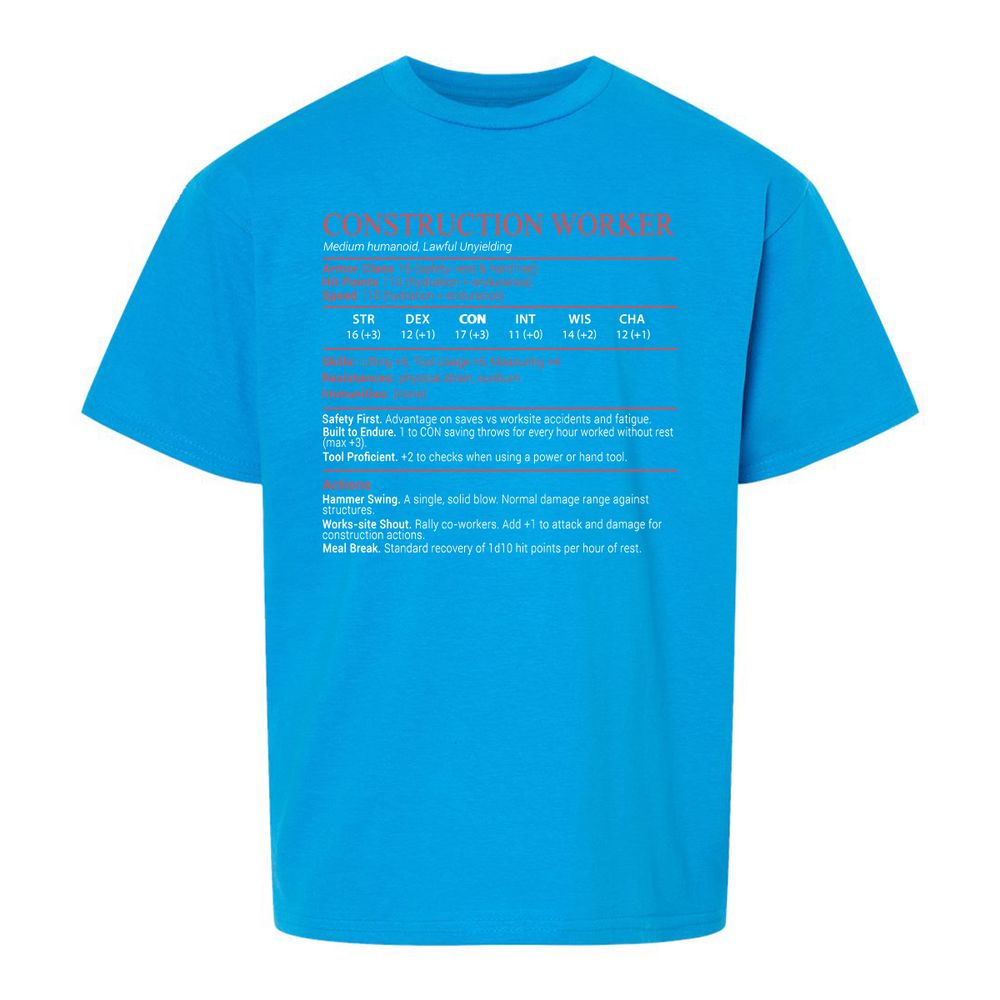 Construction Worker Stats Block - Sapphire - 18