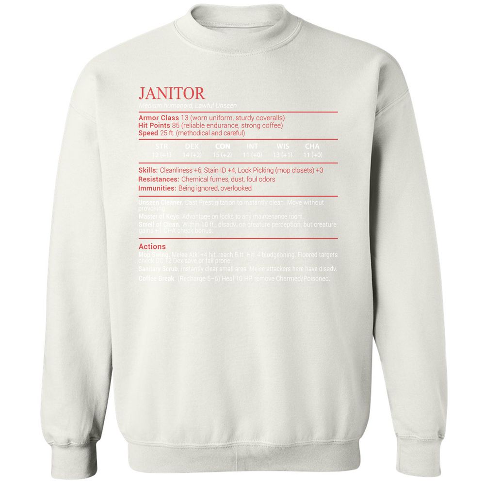 Janitor Stats Block - White - 18