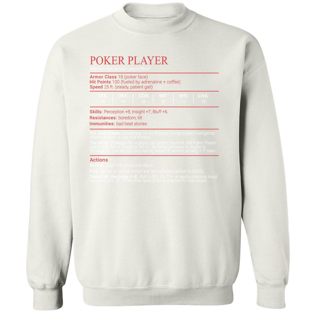 Poker Player Stats Block - White - 18